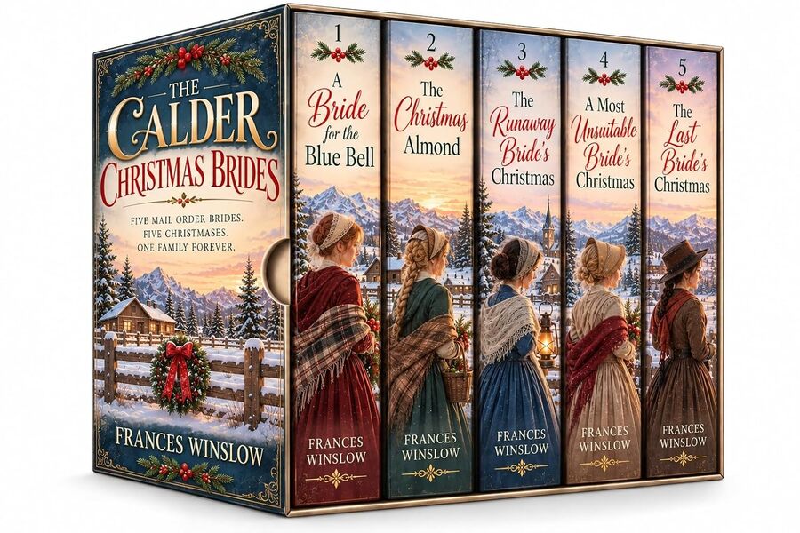 The Calder Christmas Brides: The Complete Collection cover — five Christmas mail-order bride westerns